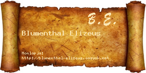 Blumenthal Elizeus névjegykártya